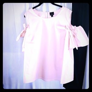 Blush Cold Shouldered Top with Bow!!